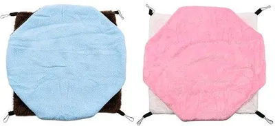 Productafbeelding van Dailygoods- Hangmat voor Kleine Dieren - 2 Stuks - Dubbellaags Ontwerp - Fluweel - Knuffelige Grot - Geschikt voor Hamsters/Cavia's - Dierenhangmat