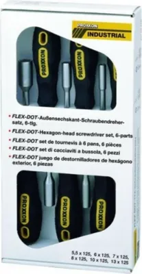 Produktbild von Proxxon FLEX-DOT Schraubendrehersatz 6-tlg., Außensechskant
