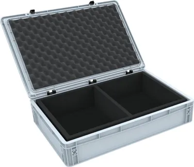 Produktbild von Eurobehälter 600x400x135 mm mit Scharnierdeckel & Schaumstoffeinsatz