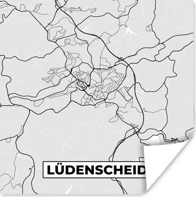 Produktbild von MuchoWow® Poster Deutschland - Karte - Lüdenscheid - Karte - Stadtplan 100x100 cm - Babyzimmer