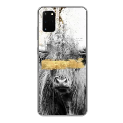 Produktbild von MuchoWow® Handyhülle Schutzhülle Hülle für Samsung Galaxy S20 Plus Schottischer Highlander - Gold - Abstrakt Silikon Softcase Handy Hülle - Hartschale