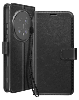 Image de Mayaxess, étui portefeuille avec dragonne et support pour Honor Magic 8 Pro, noir
