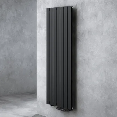 Image de doporro Radiateur pour Chauffage Central 160x54cm Radiateur à Eau Chaude Panneau Monocouche Design Vertical Noir-Gris FV