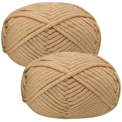 Obrázek produktu pro Příze na háčkování, směs bavlny a nylonu, barva khaki, 2 x 50 gramů