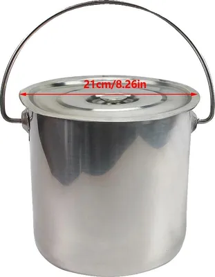 Image de Seau en acier inoxydable, grande capacité, montage facile, 6 L