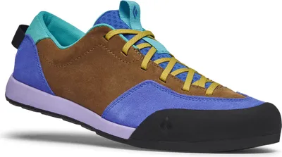 Multifunktionsschuh "Prime MShoes" von Black Diamond in Braun; Blau und Gelb mit rutschfester Sohle.