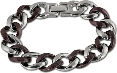 Produktbild von Amello Armband Damen Panzer Edelstahl Keramik silber rotbraun Schmuck D2ESAX18N0
