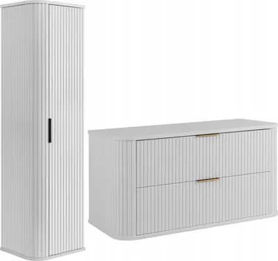 Immagine prodotto di RODAN | Set da bagno - 100,4 cm - Bianco - Mobile da bagno sotto il lavabo - Mobile da bagno alto