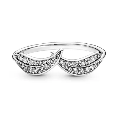Image de Bague femme feuilles de PANDORA en argent sterling avec zirconium
