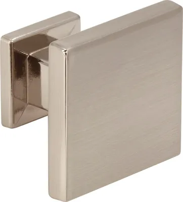Image de Siro bouton de meuble Baios 30x30mm - Bouton de meuble carré - Poignée de meuble en métal, zamac nickelé finement poli