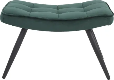 Obrázek produktu pro byLIVING Uta taburet / Tmavě zelená sametová látka / Černý práškově lakovaný rám / Opěrka nohou / Taburet / Š 60, V 39, H 41 cm