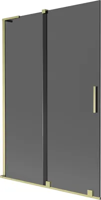 Zdjęcie produktu dla Mexen Velar L parawan nawannowy 2-skrzydłowy rozsuwany 120 x 150 cm, grafit, złoty szczotkowany - 896-120-003-41-55