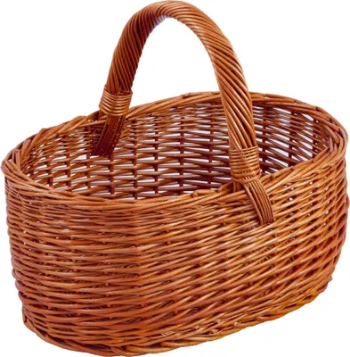 Produktbild von Einkaufskorb, Tragekorb, Weidenkorb, Bügelkorb, T 48cm x B 28cm x H 19cm