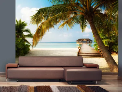Produktbild von Vlies Fototapete Tropische Insel 400x280 cm Tapeten Wandtapete XXL Natur Landschaft Strand Meer c-A-0061-a-a