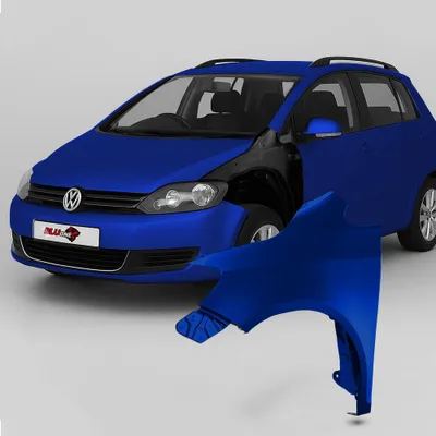Productafbeelding van BLU Spatbord geschikt voor Volkswagen Golf V+ / Golf 5 PLUS LD5Q Links Blauw SchattenBlau | 2005-2009 | Voorzijde | Gelakt | Montageklaar