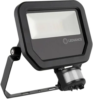Produktbild von LEDV Flutlichtstr PFM Sensor schwarz IP65 10W 1200lm 4000K sym 159x131x53mm