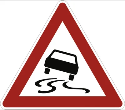 Produktbild von Verkehrsschild VZ114, Schleuder- oder Rutschgefahr, Alu, RA1, 630 mm SL