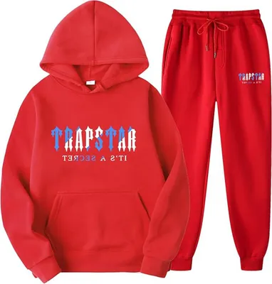 Produktbild von ASKSA Unisex tepláková souprava s kapucí a kalhotami na běhání, červená, M