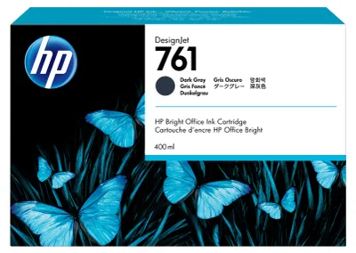 Produktbild von HP 761 DesignJet Tintenpatrone Dunkelgrau 400 ml (CM996A)