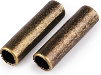 10 Kordelenden Metall Endstück 2,7x27mm für 5mm Kordel, altmessing