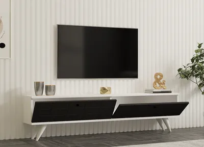 Produktbild von Skye Decor, Alberi- Alberi PUQ, Anthrazit,|,Weiß, TV-Schränke, 35x160x25 cm, 100% Melaminbeschichtete Partikelplatte