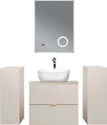 Produktbild von Badmöbel Set 4-teilig mit 60 cm Waschtisch in kaschmir matt, DURANGO-56