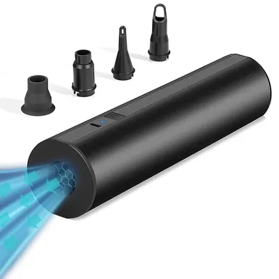 Produktbild von Kabellose Akku Luftpumpe, elektrische Pumpe zum Aufblasen und Entlüften mit 4 Düsen, tragbar für Luftmatratze, Pool, Schwimmbecken und Schlauchboot