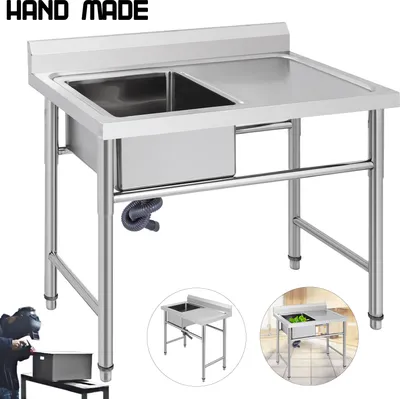 Obrázek produktu pro VEVOR Gastro dřez Nerezový dřez Dřezová skříňka 1 mísa levá 100x60cm