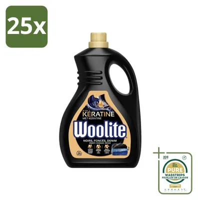 Produktbild von 25 x Woolite Dark Flüssigwaschmittel mit Keratin für dunkle Wäsche und Jeans, 1,5 l - Vorratspackung - 25 Stücke