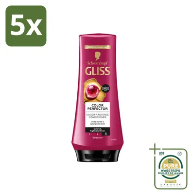 Imagen del producto de 5 unidades de acondicionador Schwarzkopf Gliss Hair Repair, protege el color y aporta brillo, 200 ml - Paquete de suministro