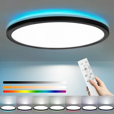 Obrázok produktu pre ZMH stropné svietidlo LED stropné svetlo ploché svietidlo do spálne 30CM kúpeľňové svietidlo 23W kuchynské svietidlo spálňa čierne stropné osvetlenie chodby stropné svietidlo do kúpeľne 3000K-6500K pre kuchyňu chodba