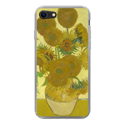 Produktbild von MuchoWow® Handyhülle Schutzhülle Hülle für iPhone SE 2020 Sonnenblumen - Vincent van Gogh Silikon Softcase Handy Hülle - Kartenbesitzer