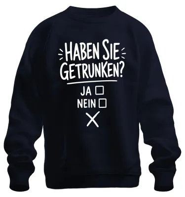 Productafbeelding van Heeft u gedronken? Ja / Nee. Grappige spreuk. Feest. Alcohol. Vrijgezellenfeest. Sweater/trui, marineblauw, maat S