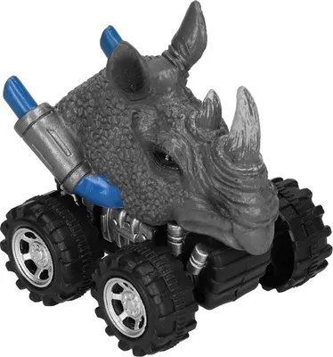 Produktbild von Pädagogische Simulation Tiermodell Zurückziehen Auto Spielzeug Allradantrieb Fahrzeuge für Kinder Nashorn