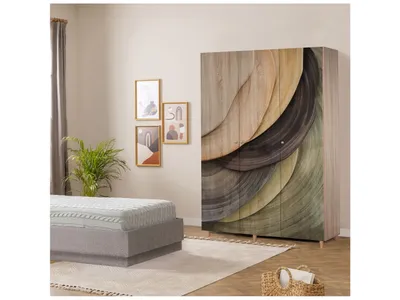 Obrázek produktu pro Skye Decor, Lena 3 -977, Kleiderschrank, Sonomo, 100% MELAMINBESCHICHTETE SPANPLATTEN, 135 x 52 x 192 cm