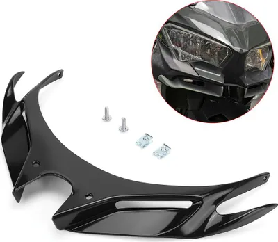 Produktbild von Aerodynamische Windschutzscheiben-Flügelabdeckung der Frontverkleidung, passend für Kawasaki Ninja 250/400 2018-2020Schwarz