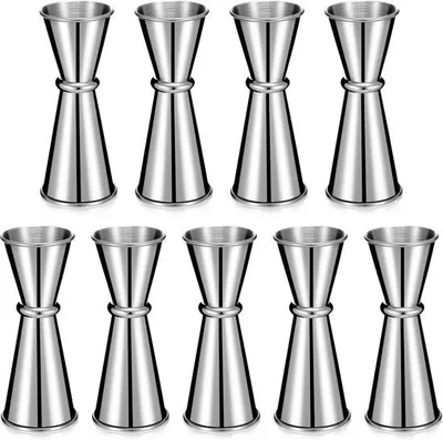 Produktbild von 9 Stuks Jigger Cocktailmaatbeker - Dubbelzijdige Barmaatbeker - 304 Roestvrij Staal - 30/60 ml Maatbeker - Cocktail Accessoires voor Bar & Dranken