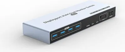 Produktbild von INF HDMI 2.1 8K/60Hz Dual Monitor KVM Switch mit USB 3.0 für 2 PCs