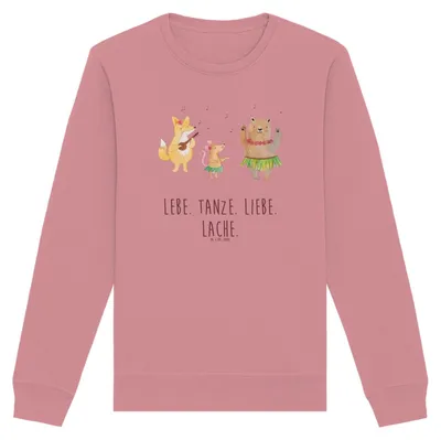 Produktbild von Mr. & Mrs. Panda Rundhals Pullover Waldtiere Aloha Größe L - Canyon Pink - Geschenk, Baumwoll Sweatshirt, Lustige Sprüche, Wald, Igel, Musik, Sweater, Tanzen, Pulli