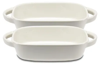 Produktbild von 2 kleine Keramik-Auflaufformen/Backformen – Ideal für 2 Personen – Auflaufformen für Lasagne und Tiramisu – Rund – 2er-Set