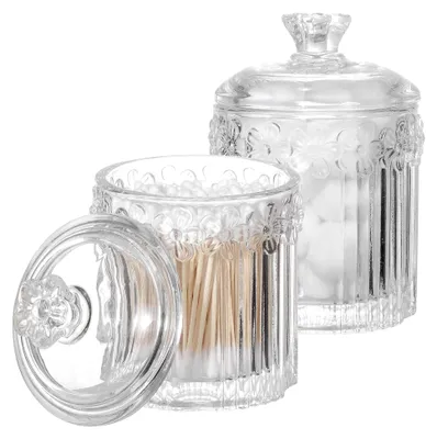 Produktbild von Apothekergläser aus Glas mit Deckel für Badezimmer und Kosmetik