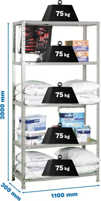 Produktbild von ADVANTAGE SUPERPLUS 5/300 CINZA Metallregal