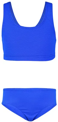 Produktbild von Aquarti Mädchen Sport Bikini Racerback Bustier & Bikinislip, Farbe: Jacquard Punkte Kornblumenblau, Größe: 170