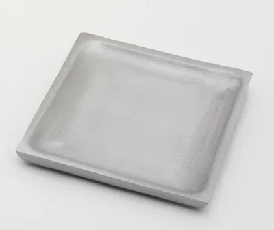 Produktbild von Kerzenteller quadrat Alu Silber matt 9 x 9 cm für Kerzen, Dekoteller