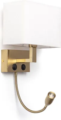 Produktbild von Metall-Wandleuchte mit LED-Leselampe Waldorf Messing