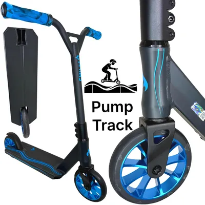 Produktbild von Chilli Pro Wave Track Pumptrack Stunt-Scooter S H=71cm 150mm Rollen  Schwarz / Blau
