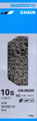Produktbild von Shimano XTR XT Kette HG95 10 fach Fahrradkette 116 L CN - HG 95 10fach Sil-Tec