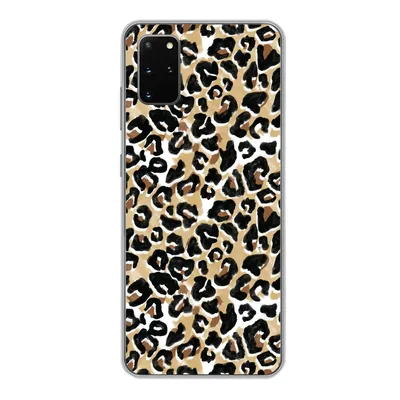 Produktbild von MuchoWow® Handyhülle Schutzhülle Hülle für Samsung Galaxy S20 Plus Tierdruck - Panther - Braun - Aquarell Silikon Softcase Handy Hülle - Hartschale