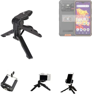 Produktbild von K-S-Trade Stativ Tisch-Ständer Dreibein Handy-Stativ Ständer kompatibel mit Phonemax R4GT Mini-Stativ Smartphone Tripod Handy-Stativ aus Plastik
