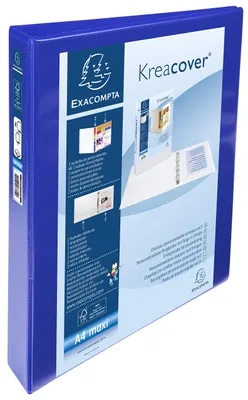 Obrázok produktu pre Exacompta 51942BE Krúžkový zakladač Kreacover 4 krúžky 30 mm DIN A4 Maxi Blue